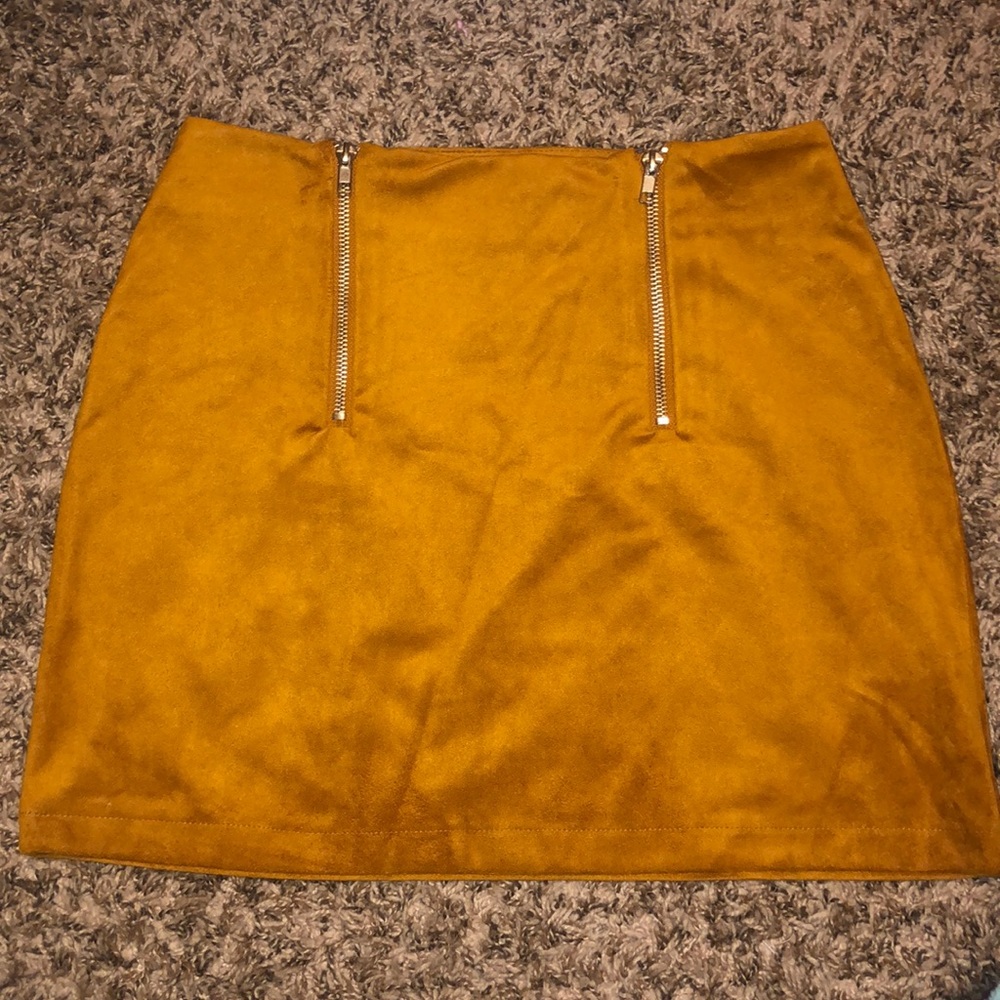 Khaki Colored zip up skirt